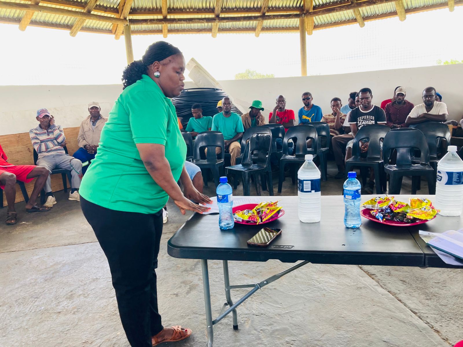 EMISSC facilitator addressing a community dialogue